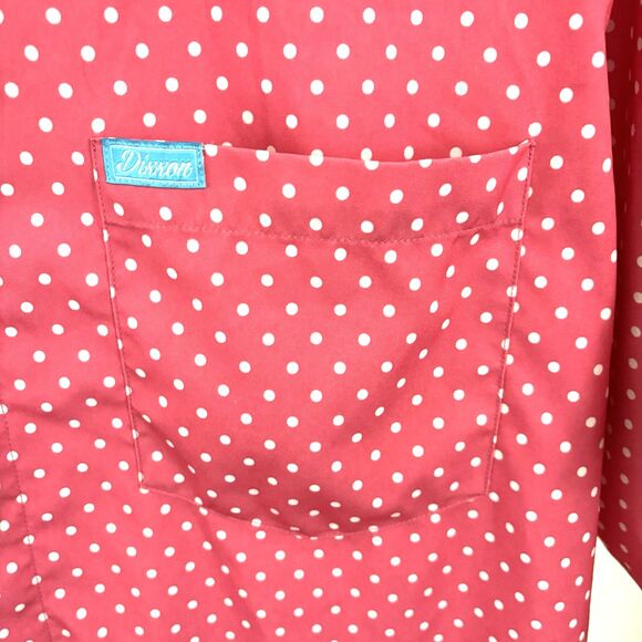 Dixxon Flannel Company Men's 2X Dark Pink White Polka Dot Lumbergh S/S Shirt - Picture 4 of 8